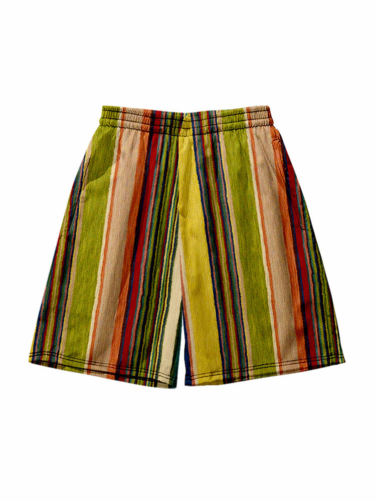 Mens Novelty & Basic Stripes Quick Dry Beach Shorts