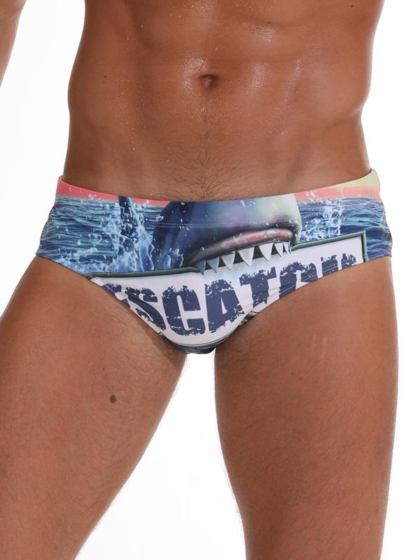 Men's Fashion Summer Printed Swim Shorts Briefs