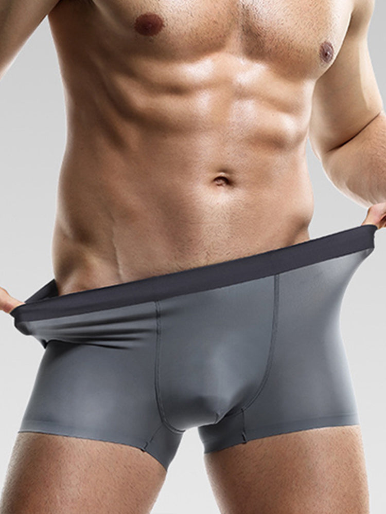 3 Pack Ice Silk Seamless Ultra-thin Men's Trunks