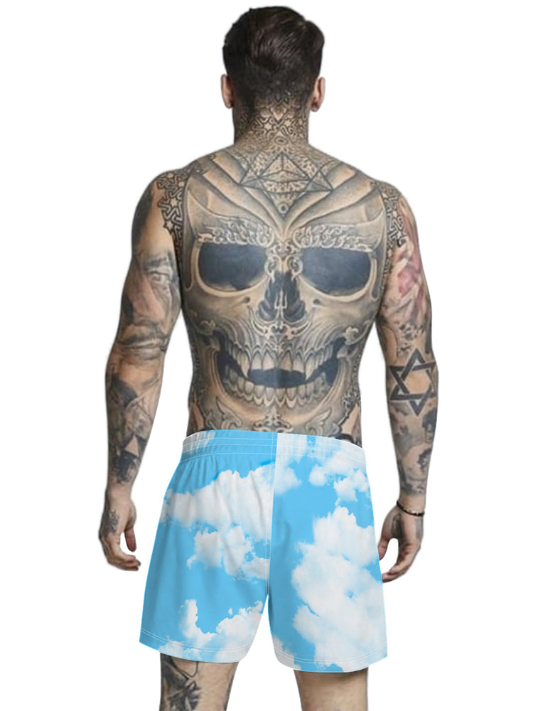 Mens Summer Printed Breathable Board Shorts