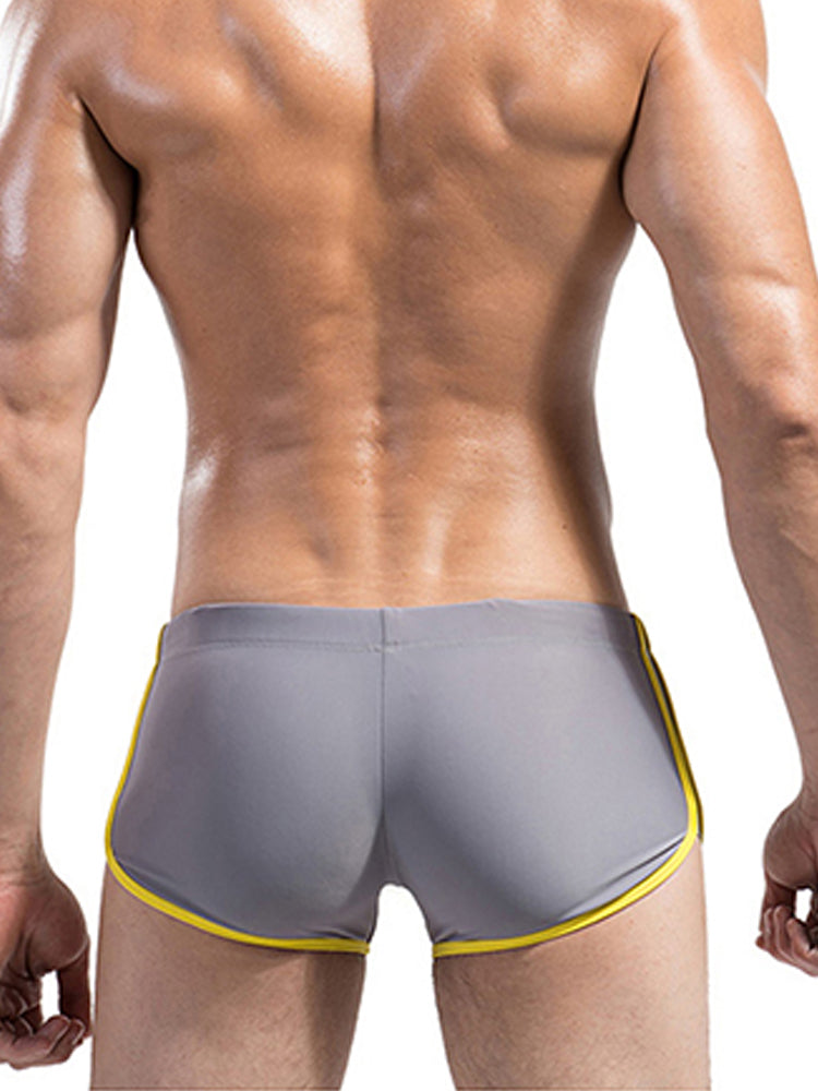 Men's Breathable Boxer Drawstring Swimming Trunks
