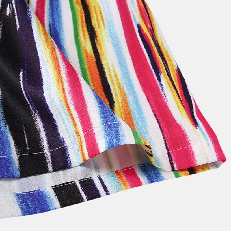 Men Graffiti Stripe Shorts Quick Drying Shorts