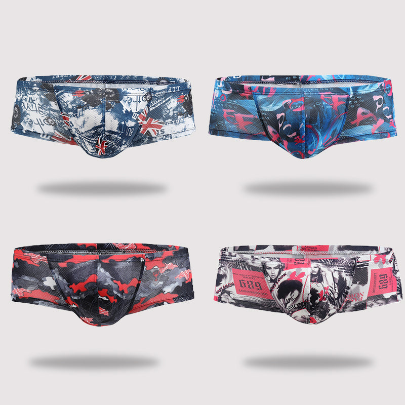 Summer Printed Support Pouch Low-Rise Men's Underwear