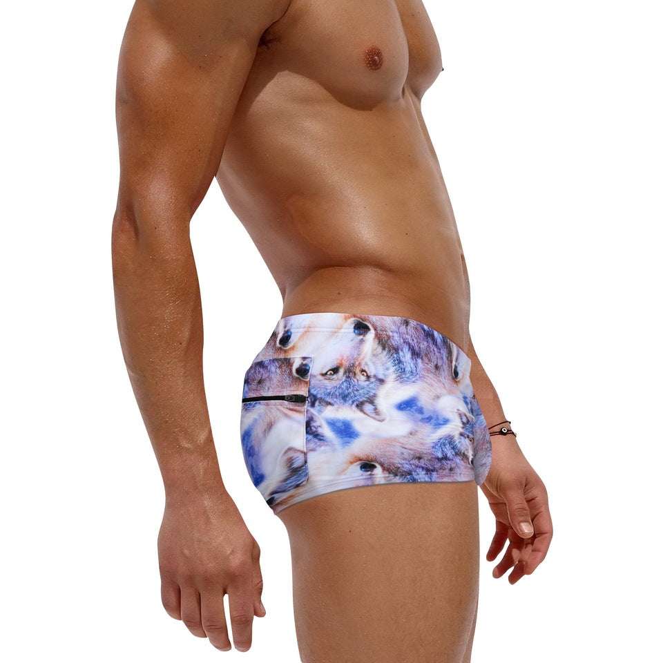 Mens Printed Quick Drying Surf  Stretch Swim Trunks