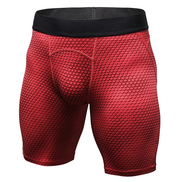Mens 3D Printed Elastic Quick Dry Fitness Sport Shorts