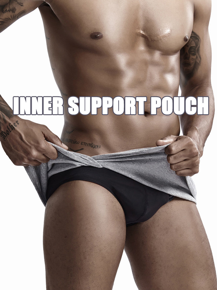 Leisure Side Slit Shorts With Inner Support Pouch