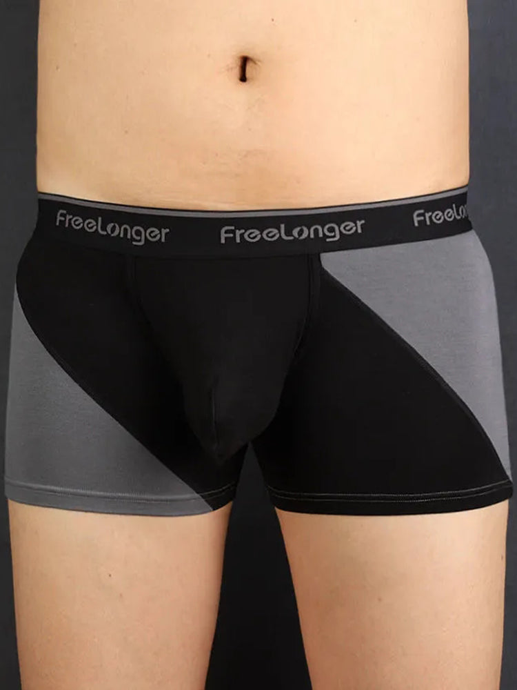 FreeLonger Men's Big Pouch Breathable Seamless Trunks