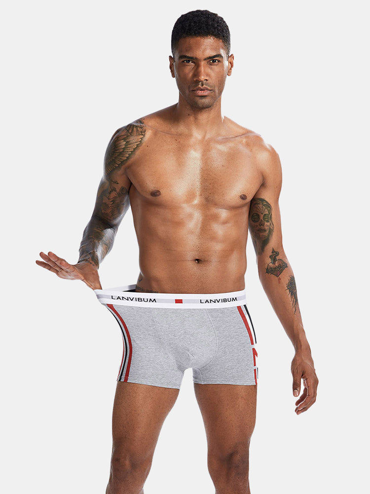 3 Pack Low Rise Printed Support Men's Boxer Briefs