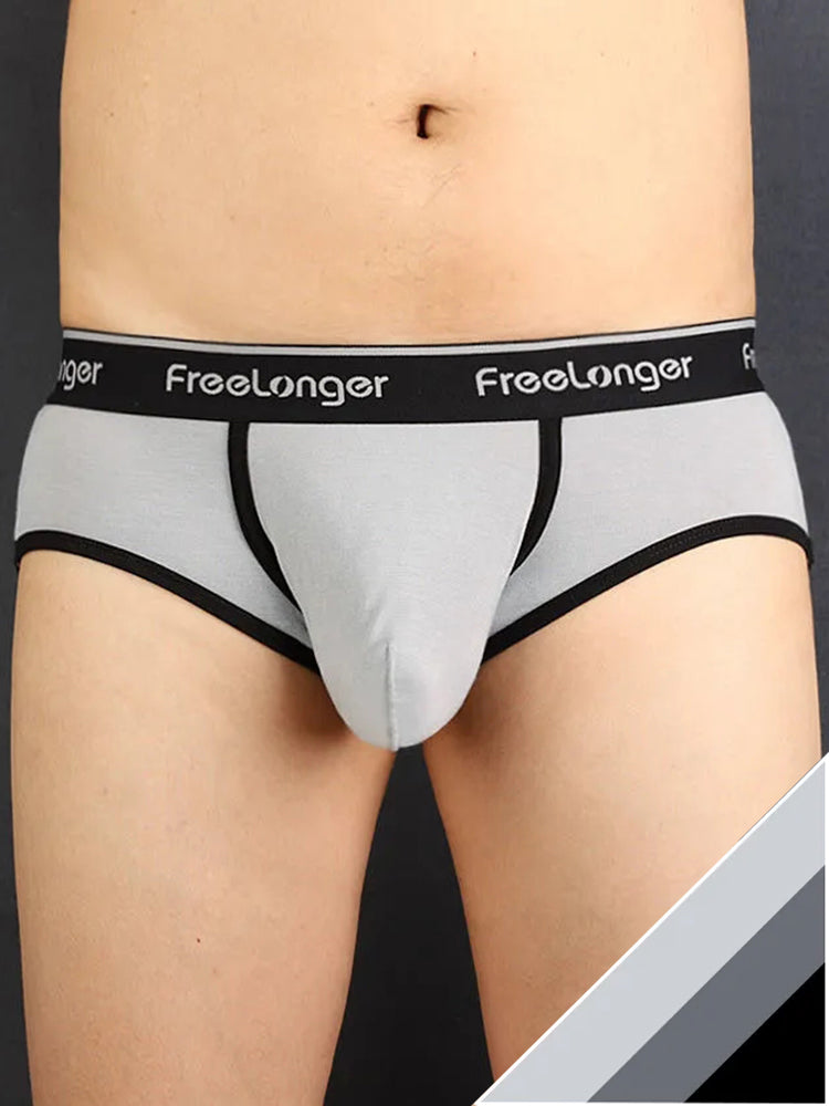 FreeLonger Men's Microfiber Covered Silky Touch Briefs