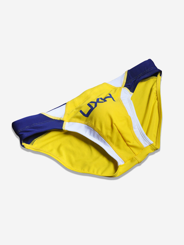 Men's Contrast Color Retro Mesh Bikini Briefs