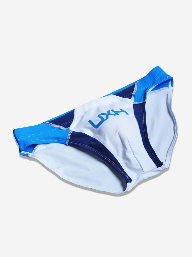 Men's Contrast Color Retro Mesh Bikini Briefs