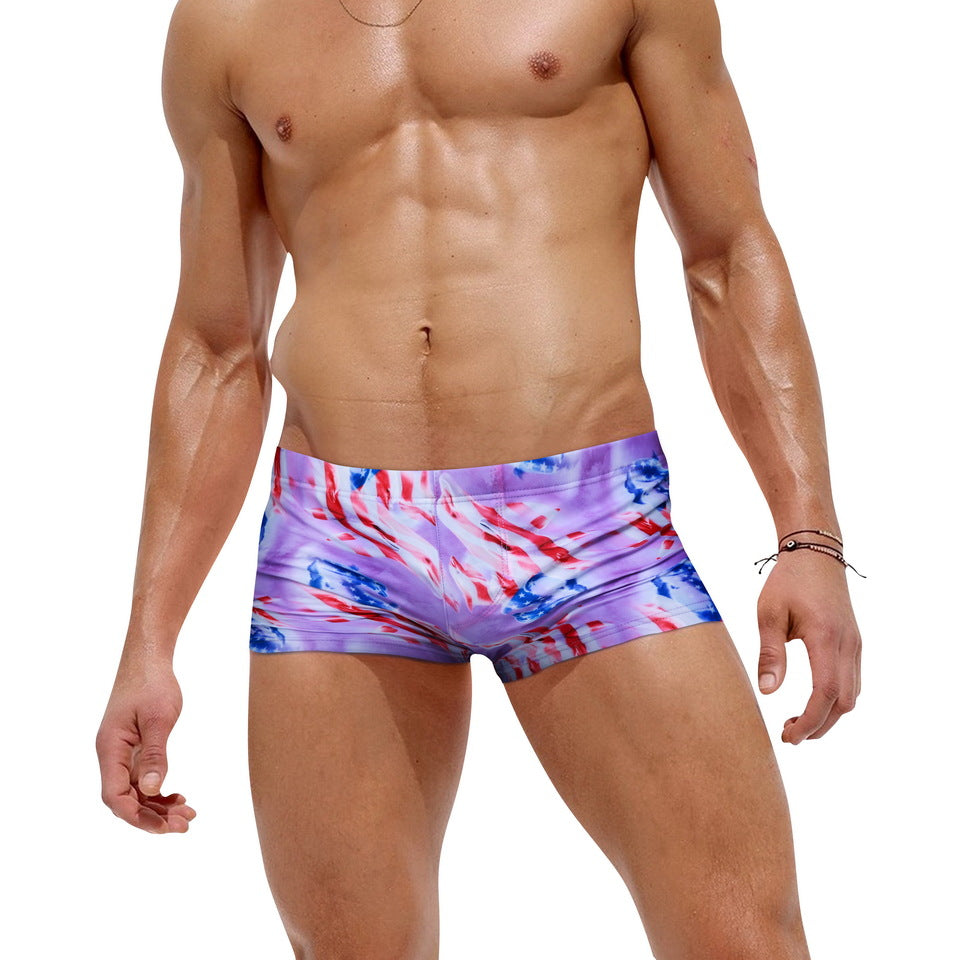 Mens Printed Quick Drying Surf  Stretch Swim Trunks