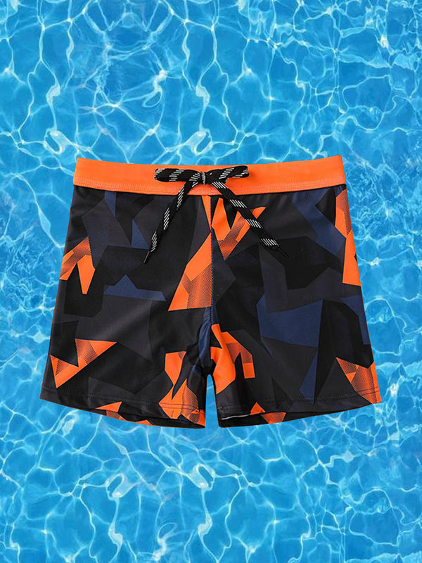 Mens Printed Lining Quick Dry Swim Trunks