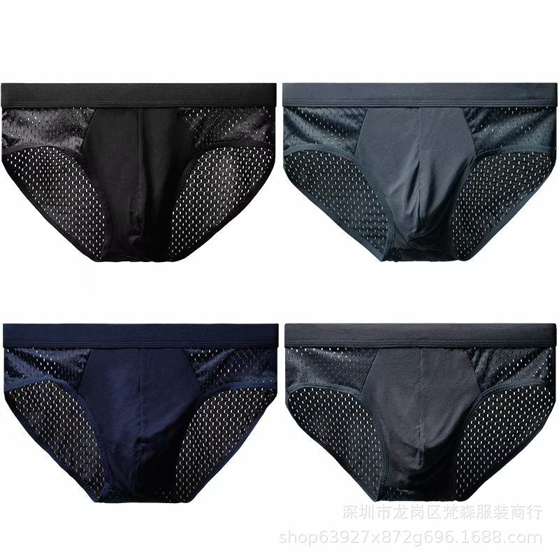 Men's Mesh Breathable Ice Silk Briefs