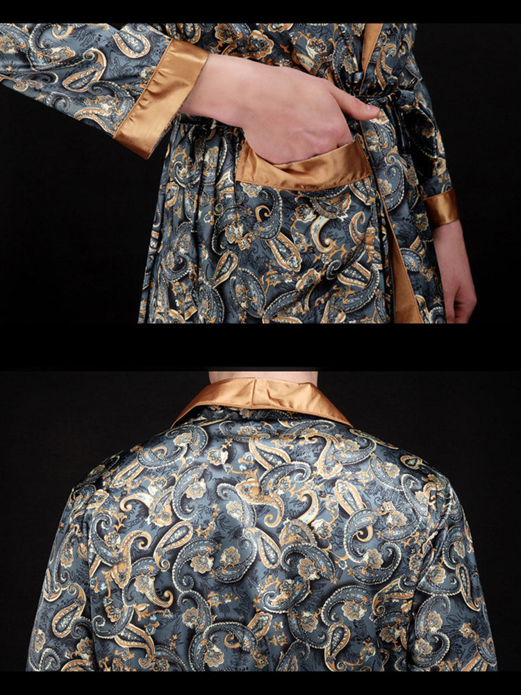 Men's Luxurious Satin Printed Robe