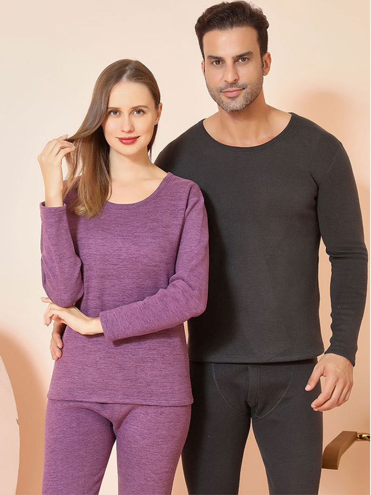 Heating Fleece Thickening Couple Pajamas Set