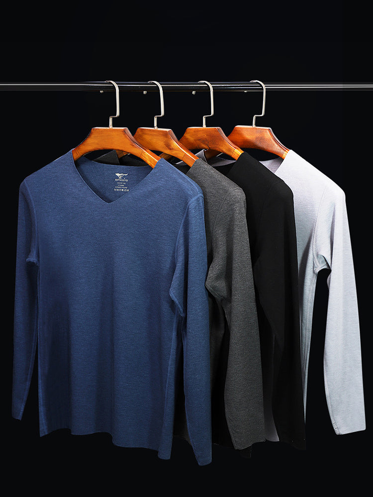 Men’s V-collar Breathable Thin Thermal Sets