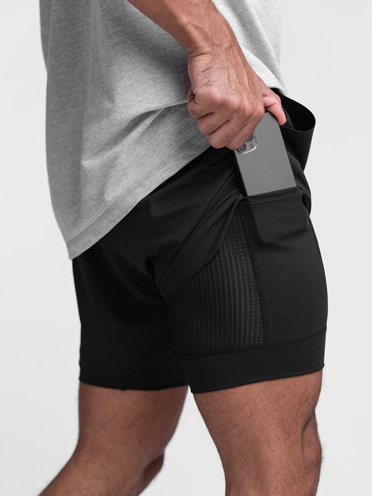 Men's Quick Dry Athletic Shorts With Phone Pockets