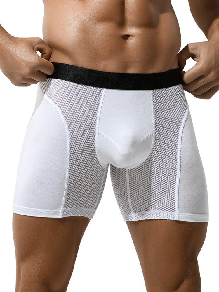 Men's Long Anti-Chafing Athletic Boxer Briefs