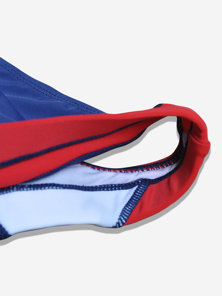 Men's Contrast Color Retro Mesh Bikini Briefs