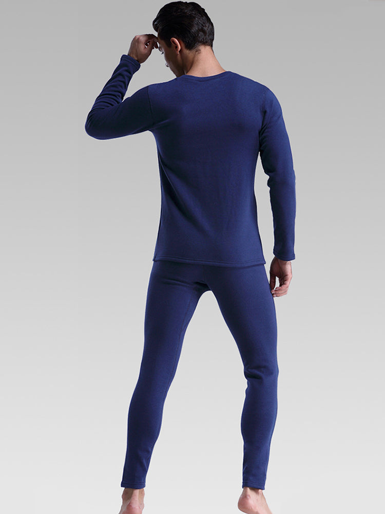 V-Neck Thermal Underwear With Fleece Lined