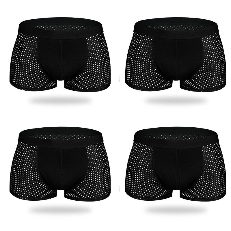 4Pcs Mesh Breathable Ice Silk Underwear Boxer