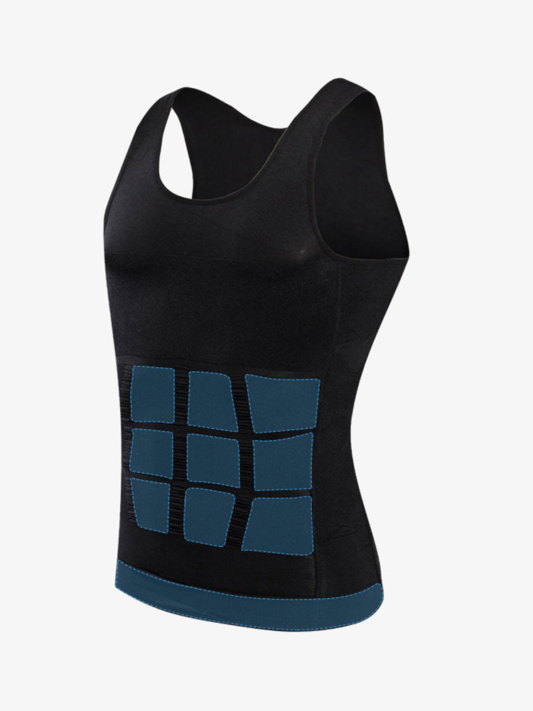 Mens Waist Body Shaper Vest T-Shirt Tank Tops