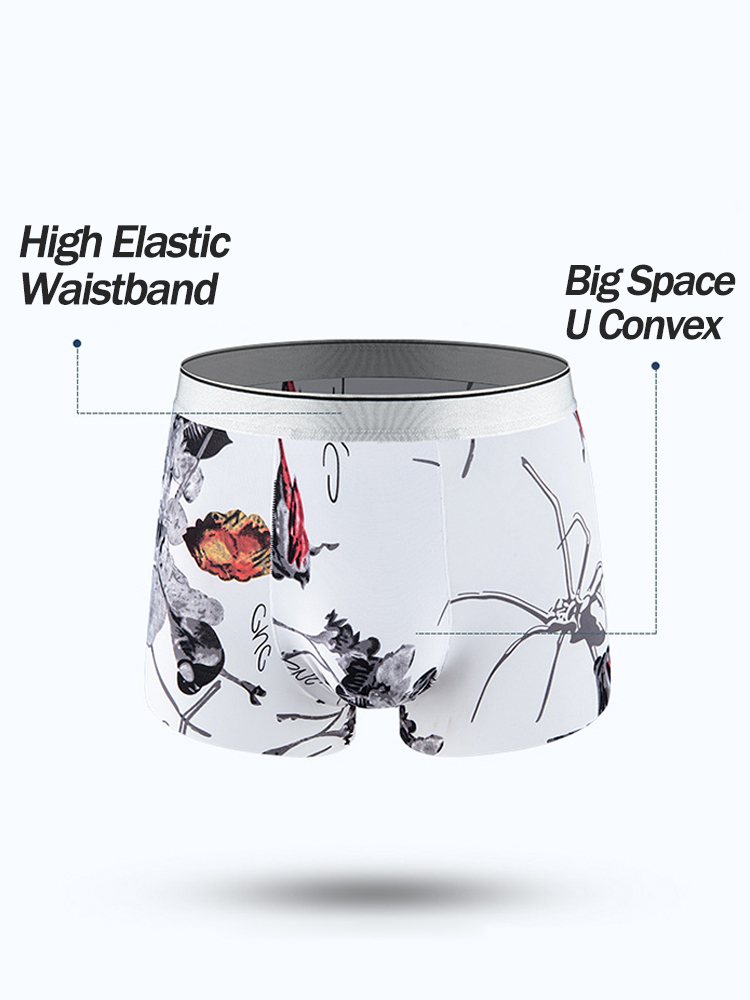 5-Pack Ice Silk Breathable Print Men's Trunks