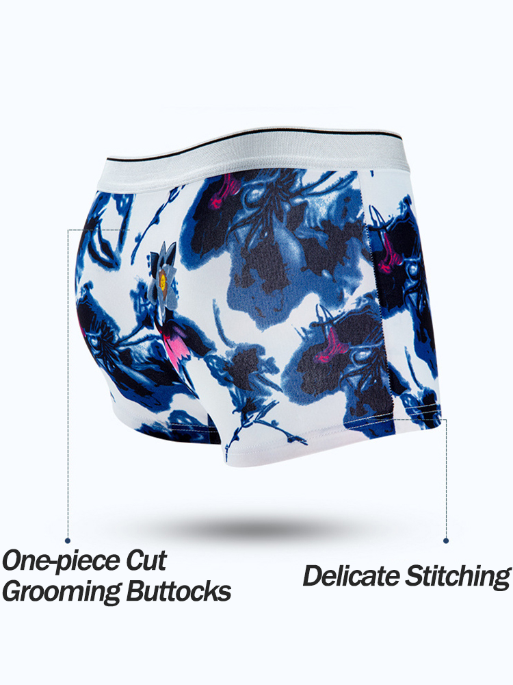 5-Pack Ice Silk Breathable Print Men's Trunks