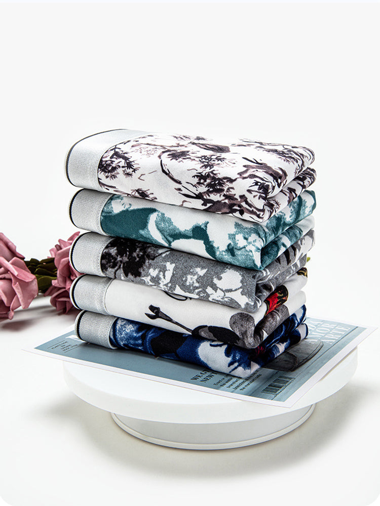 5-Pack Ice Silk Breathable Print Men's Trunks