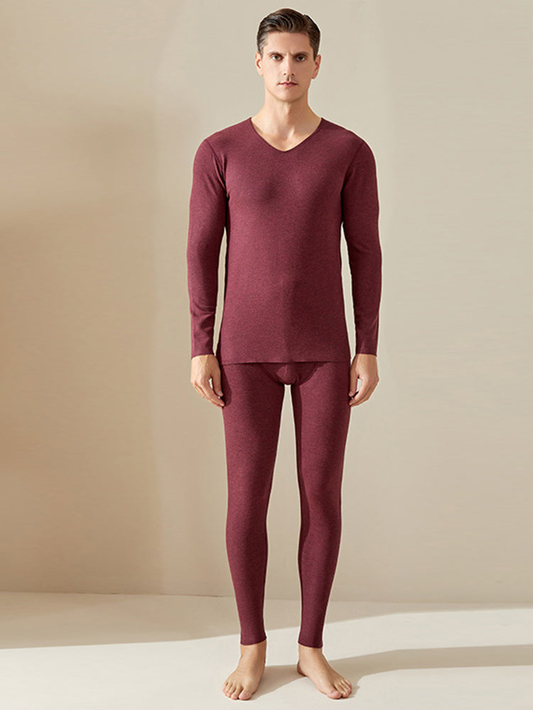 Men's Silk Wool Fiber Thermal Pajamas Sets