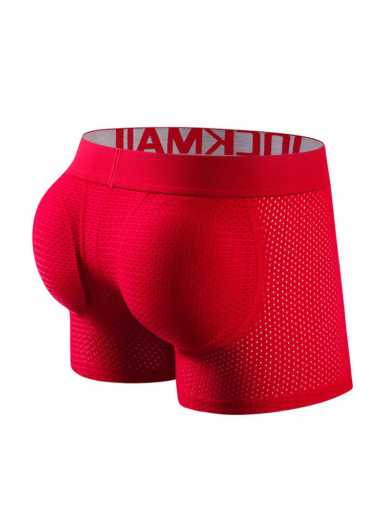 Sponge Cushion Mesh Buttock Boxer Briefs