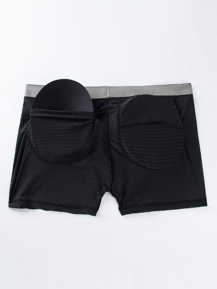 Sponge Cushion Mesh Buttock Boxer Briefs