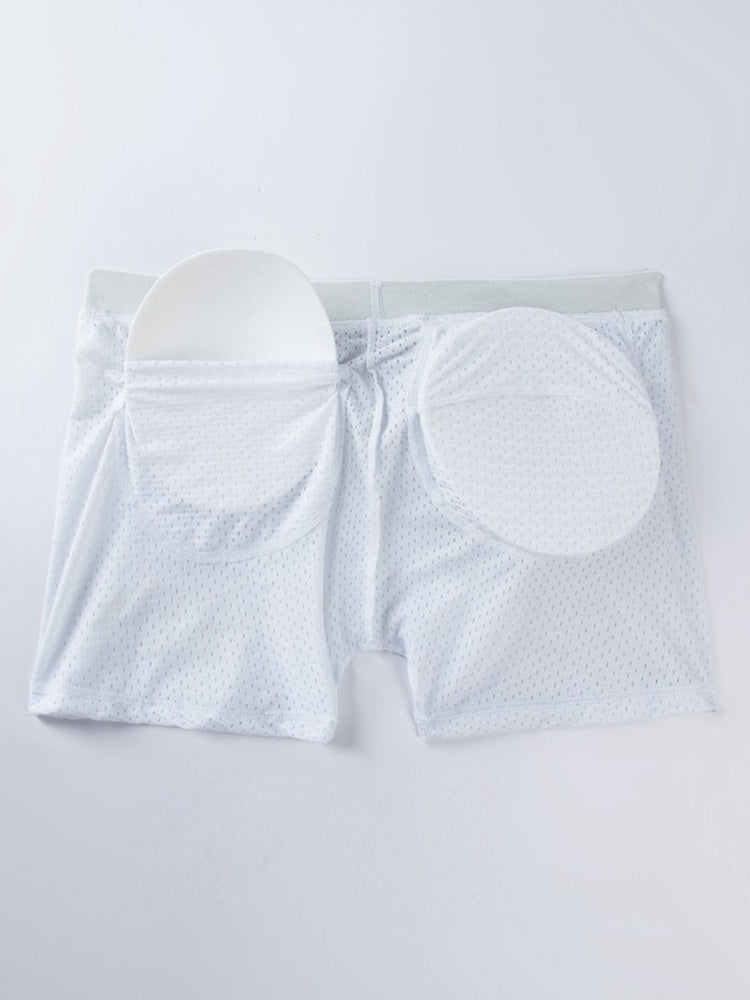 Sponge Cushion Mesh Buttock Boxer Briefs