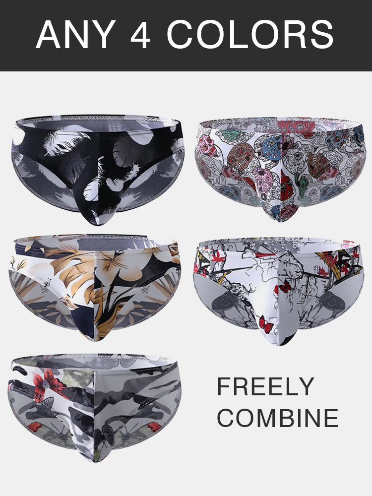 4 Pack Printed Pouch Men's Underwear