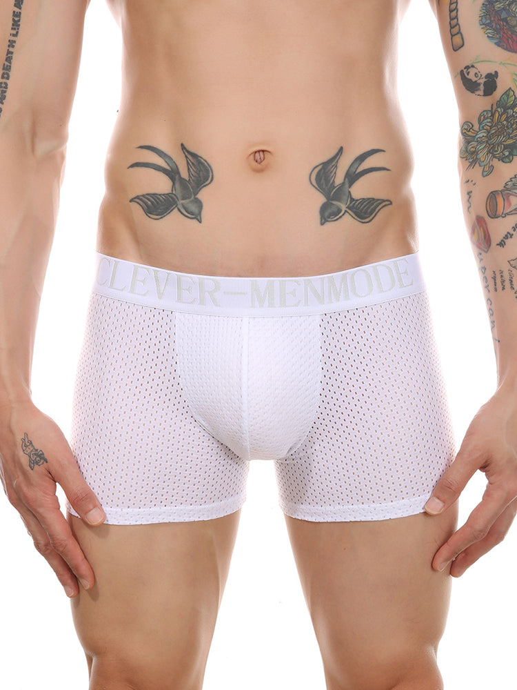 Sponge Cushion Mesh Buttock Boxer Briefs