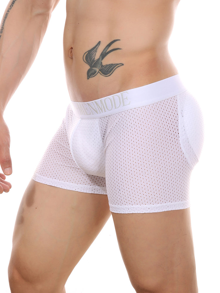 Sponge Cushion Mesh Buttock Boxer Briefs