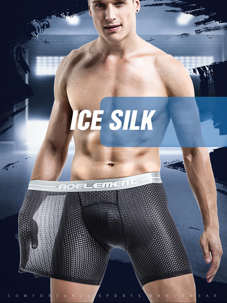 3 Pack Men's Ice Silk Breathable Boxers Briefs