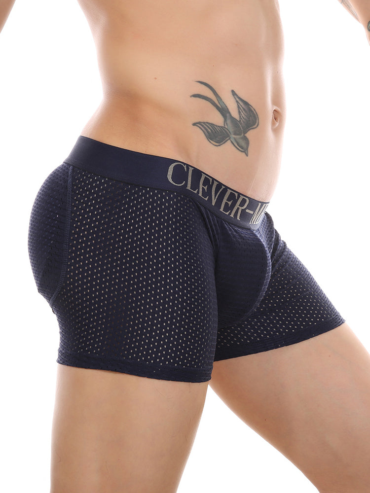 Sponge Cushion Mesh Buttock Boxer Briefs