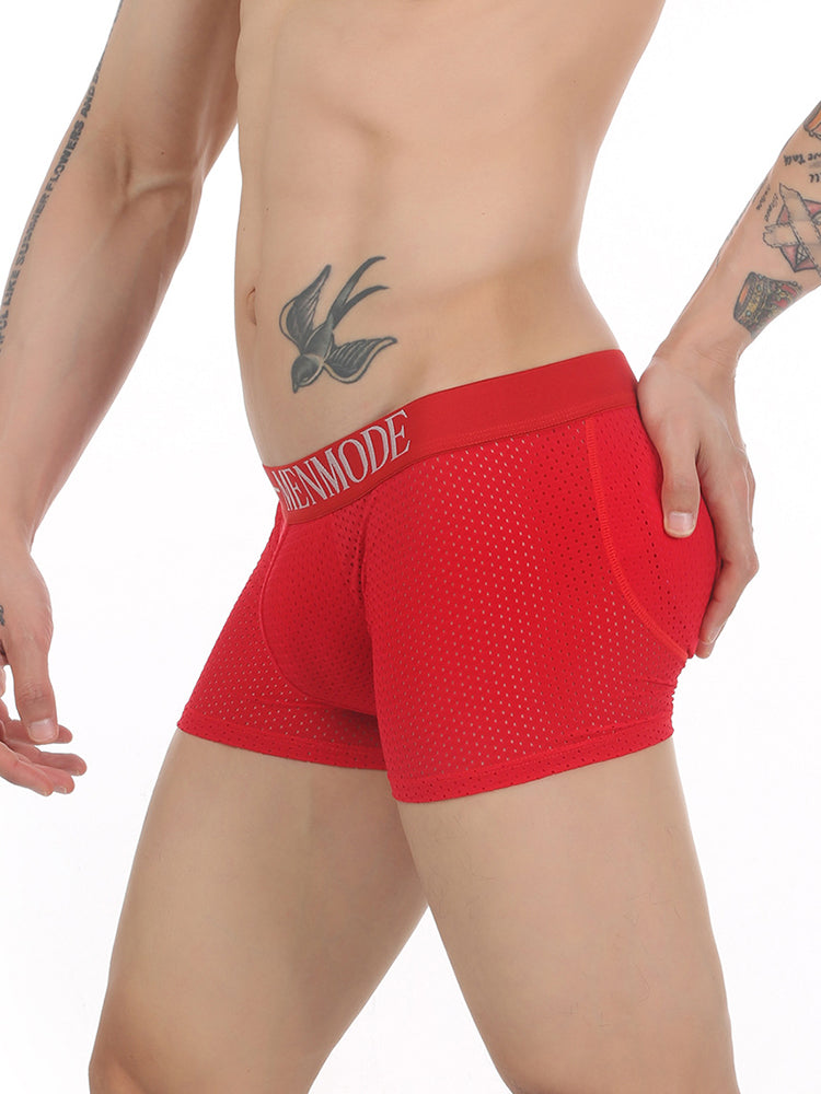 Sponge Cushion Mesh Buttock Boxer Briefs