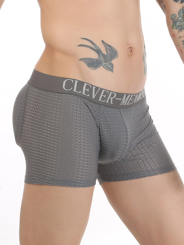 Sponge Cushion Mesh Buttock Boxer Briefs