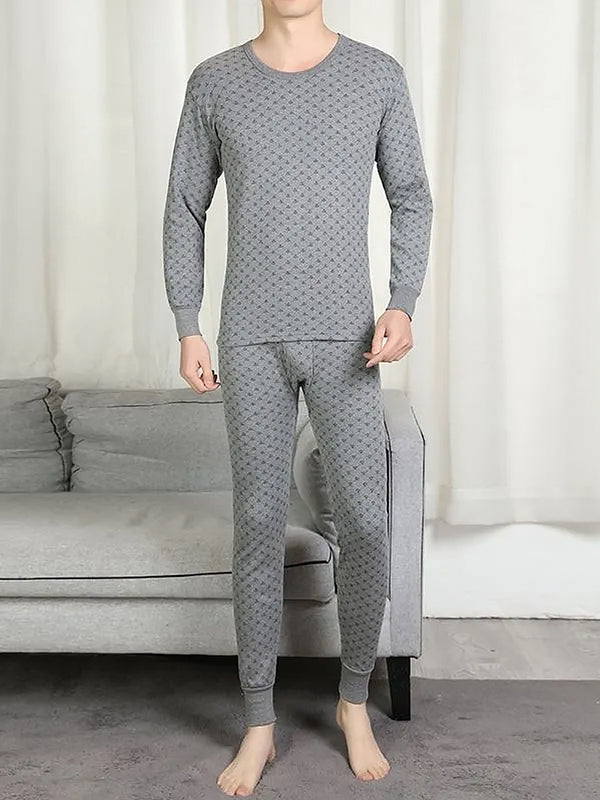 Men's Home Printed Cozy Thermal Sets