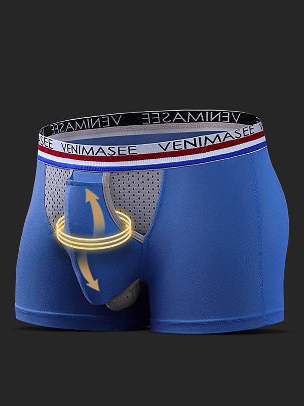 Men's 3 Pack Ball Hammock Dual Support Pouch Boxer Briefs Omffiby