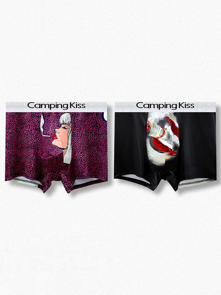 Men's Ice Silk Cartoon Breathable Trunks