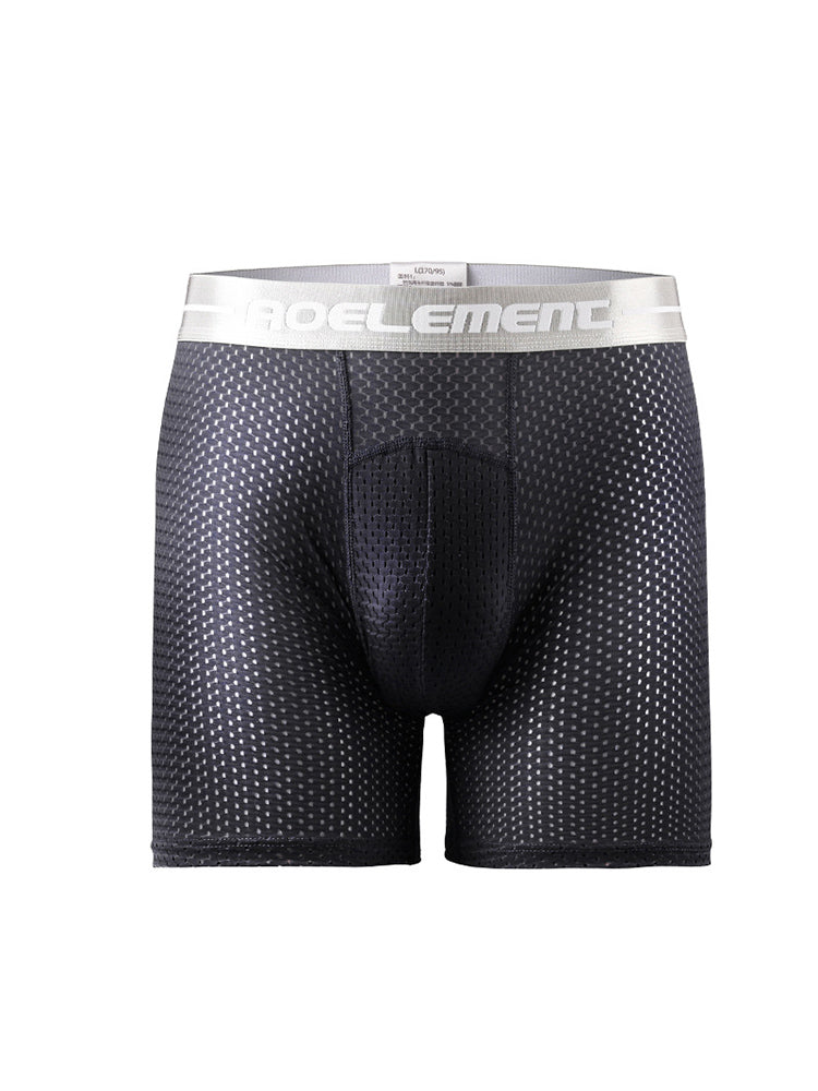 2 Pack Mesh Ice Silk Moisture Wicking Sport Boxer Underwear