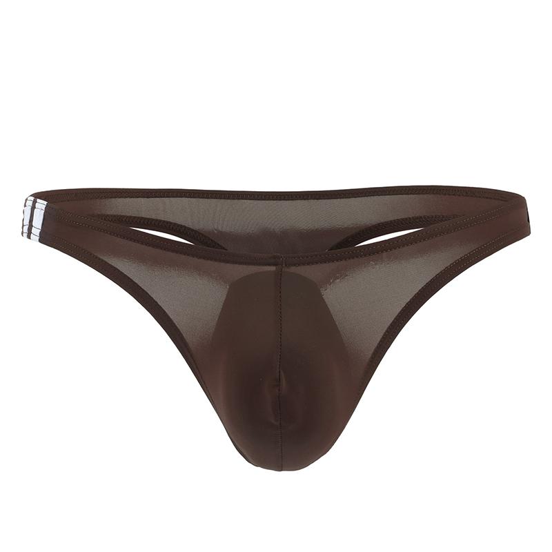Men's Ice Silk U Convex Pouch Thongs