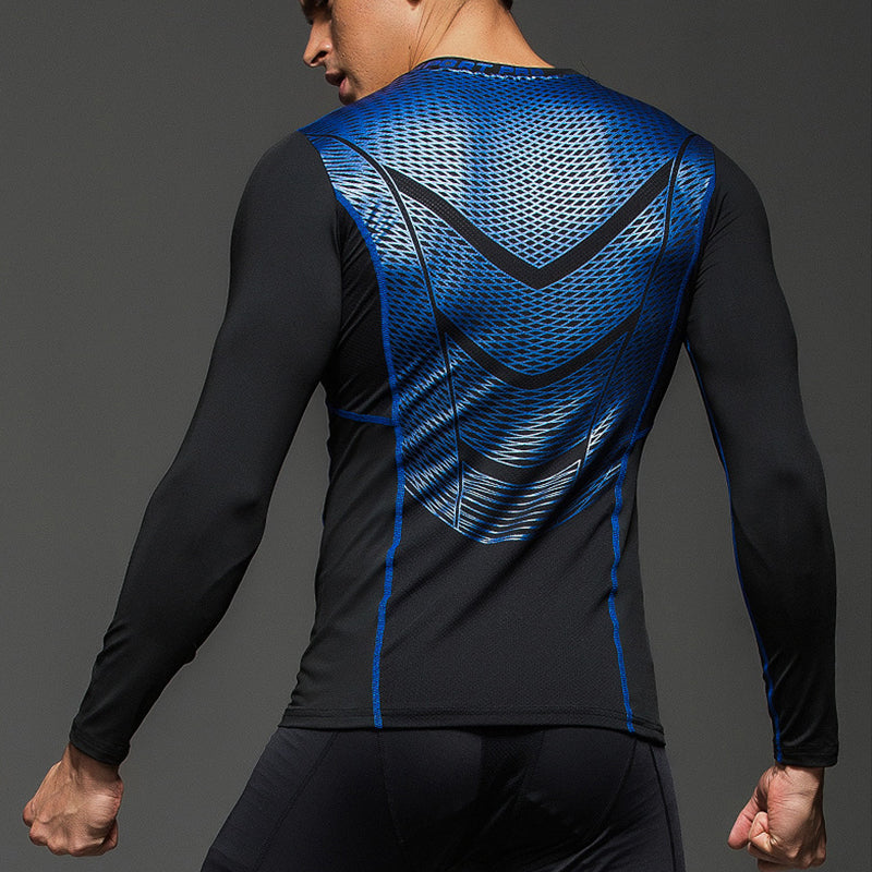 Mens Super Elastic Sport Gym Quick-drying Tops