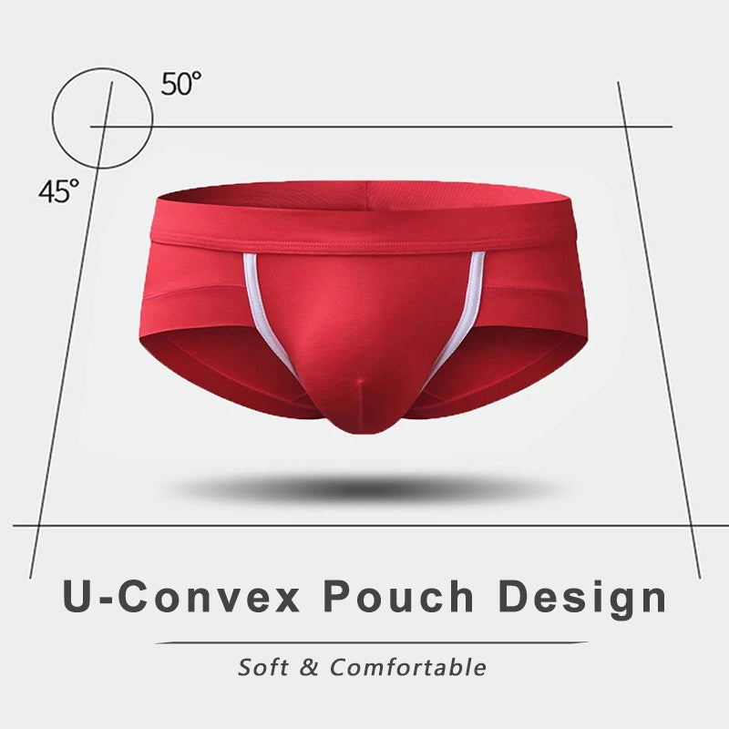 4 Pack Modal Breathable Underwear U Convex Pouch Briefs