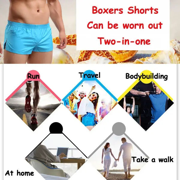 Casual Home Cotton Pouch Breathable Boxer Briefs for Men