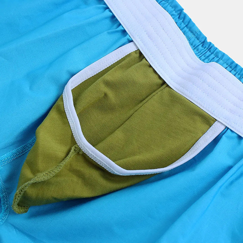 Casual Home Cotton Pouch Breathable Boxer Briefs for Men